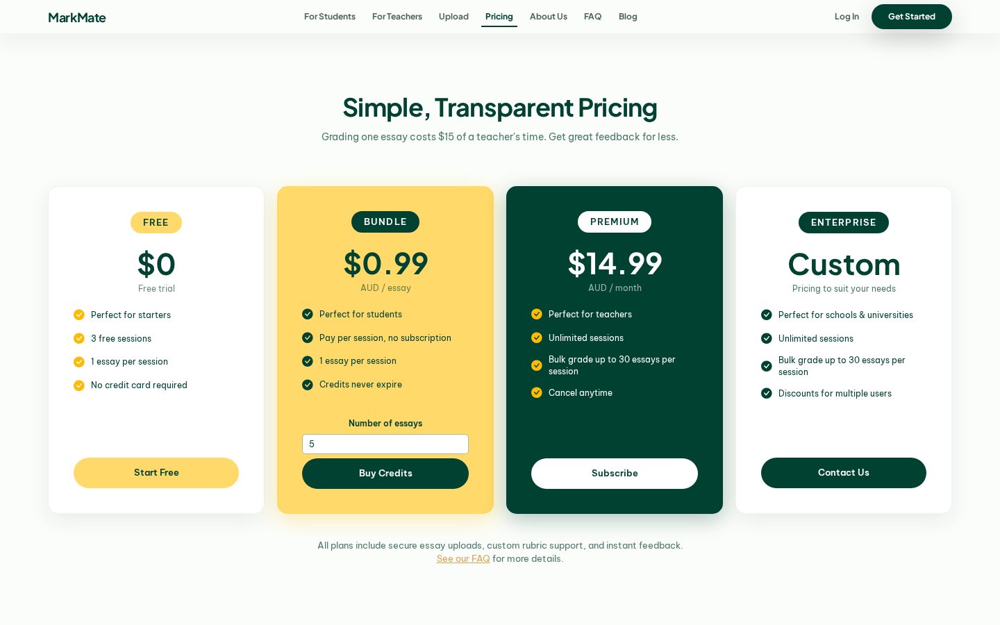 MarkMate Pricing