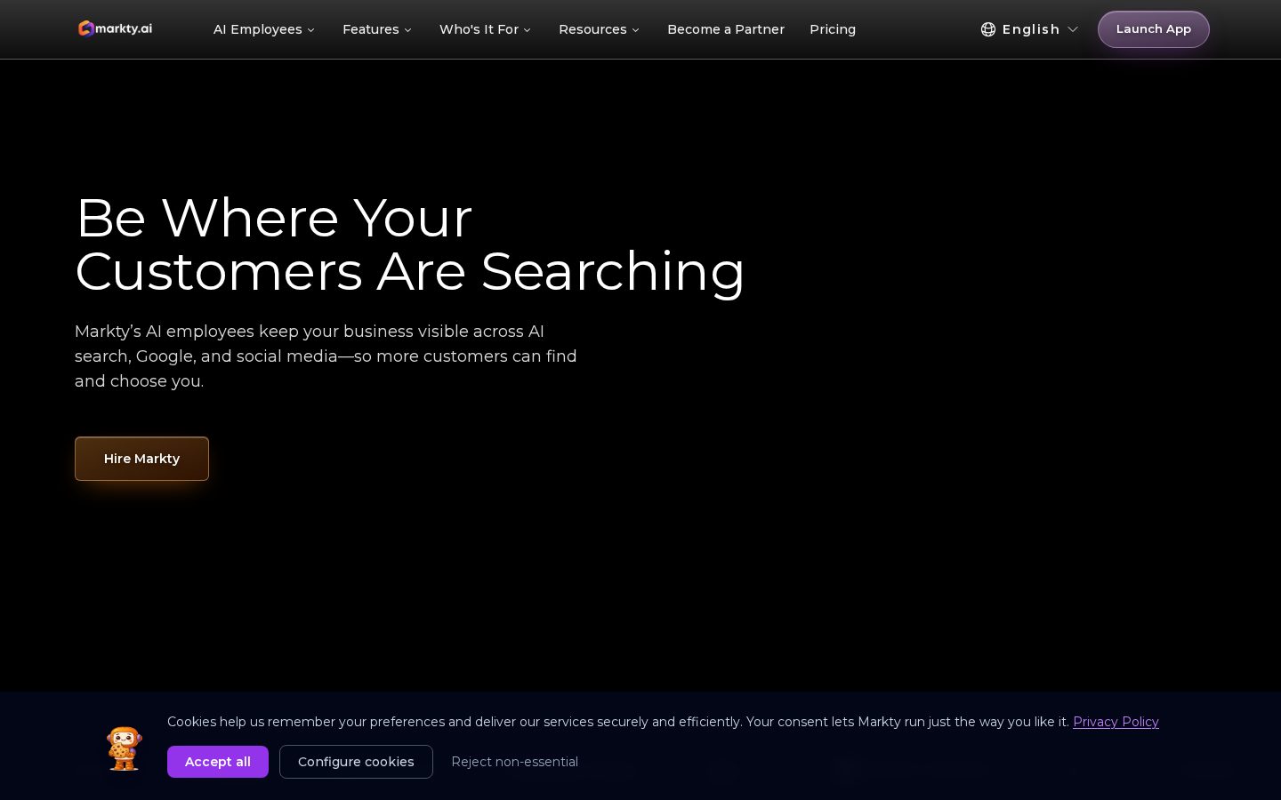 Markty AI Homepage