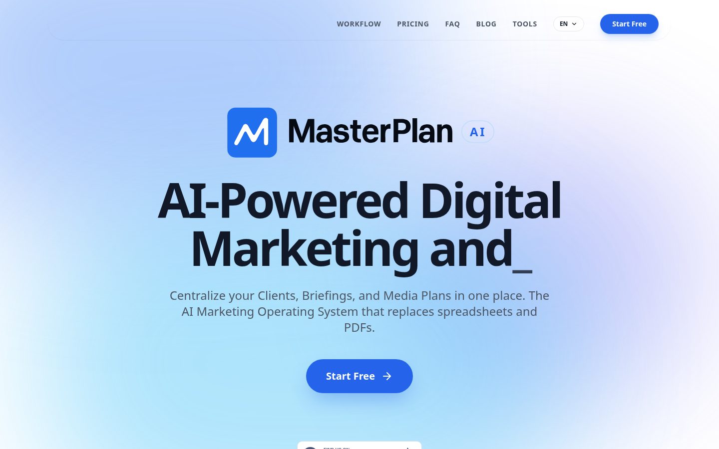 MasterPlan AI Homepage