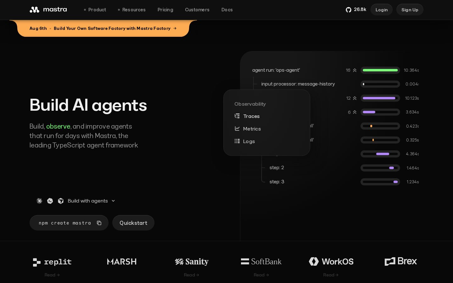 Mastra Code Homepage