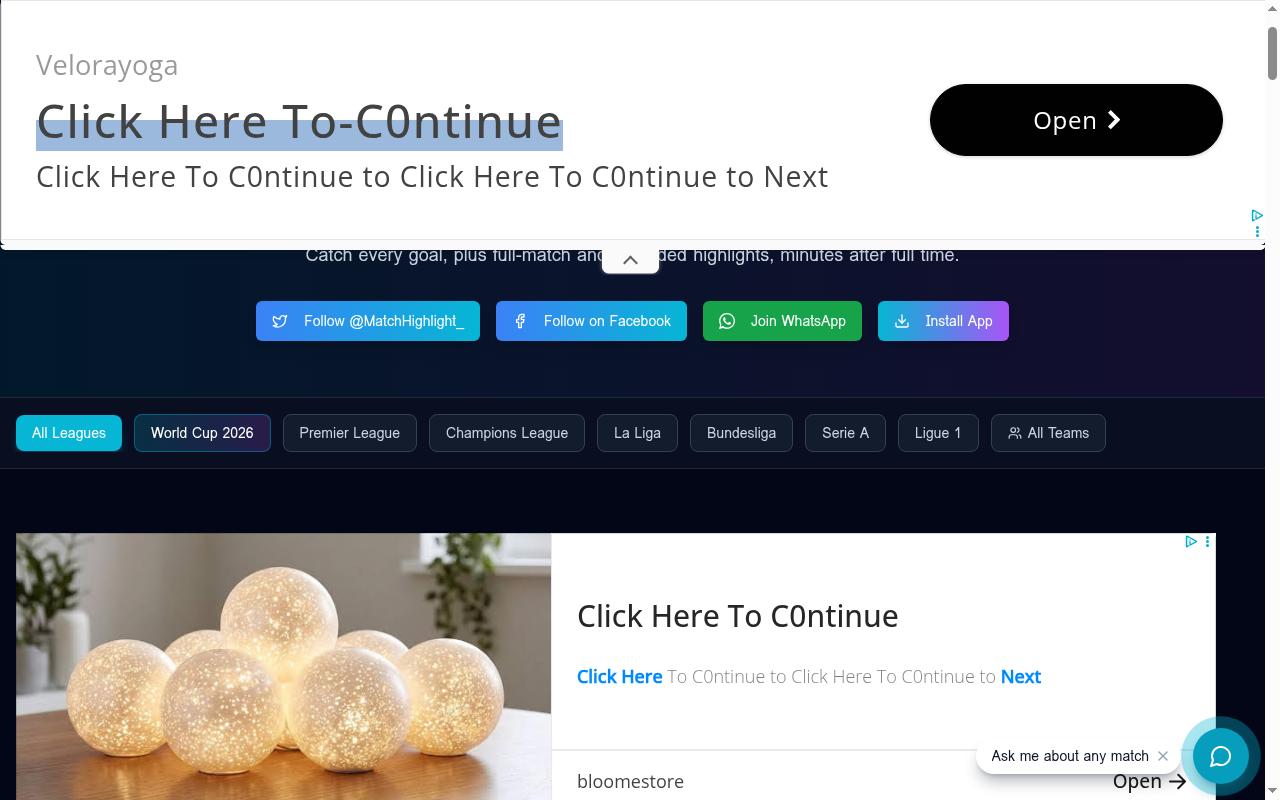 MatchHighlights Homepage