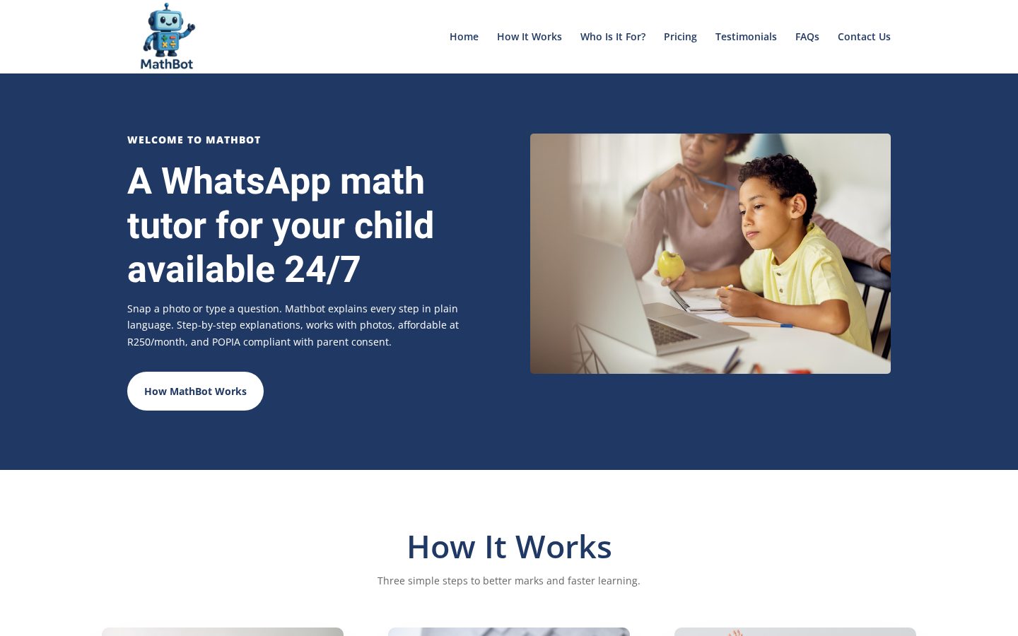 Math Bot Homepage