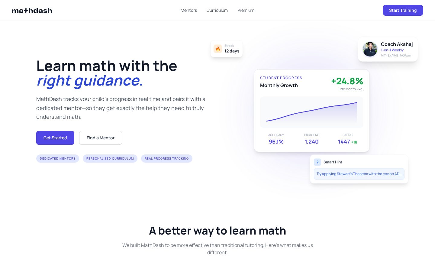 MathDash Homepage