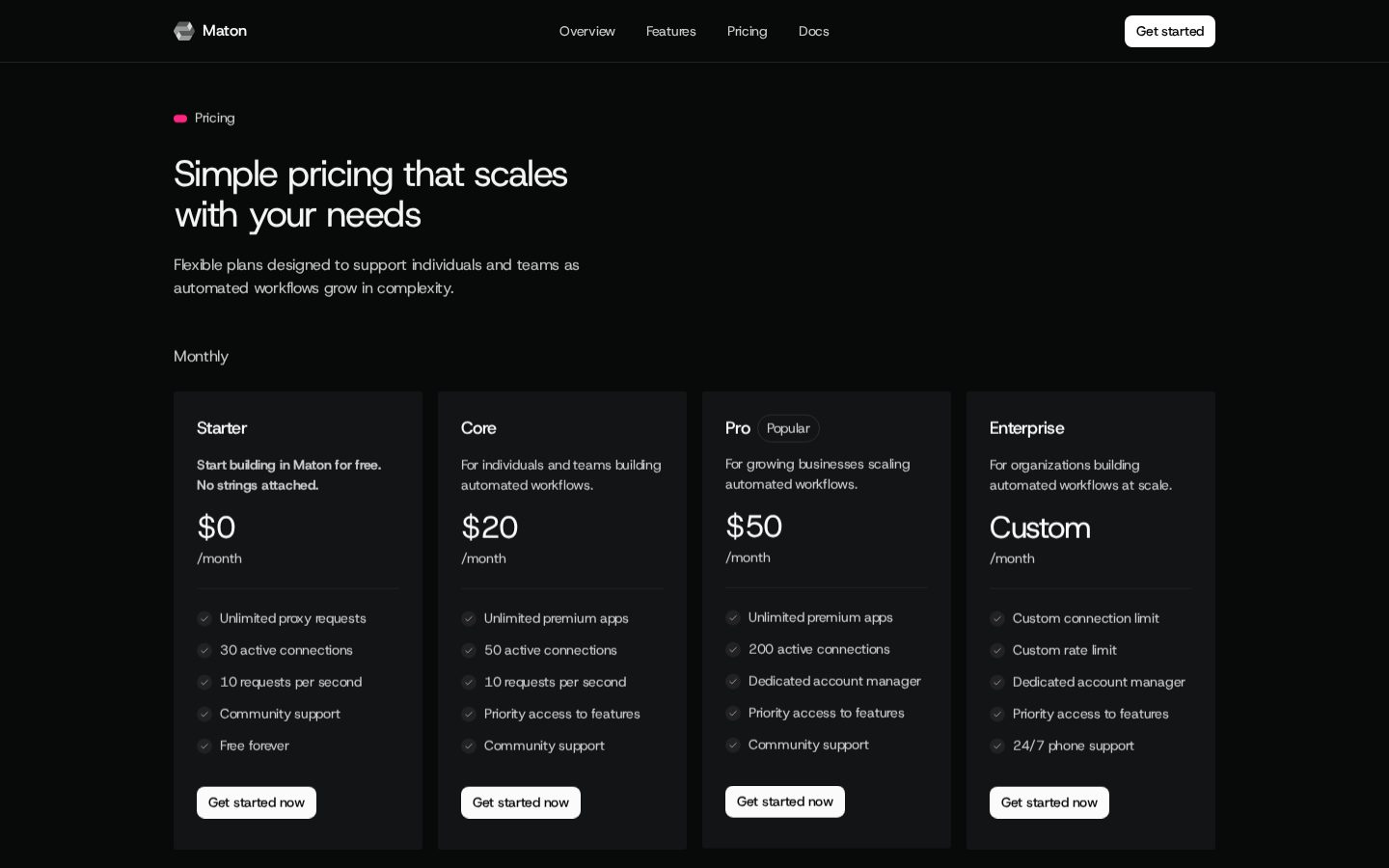Maton Pricing