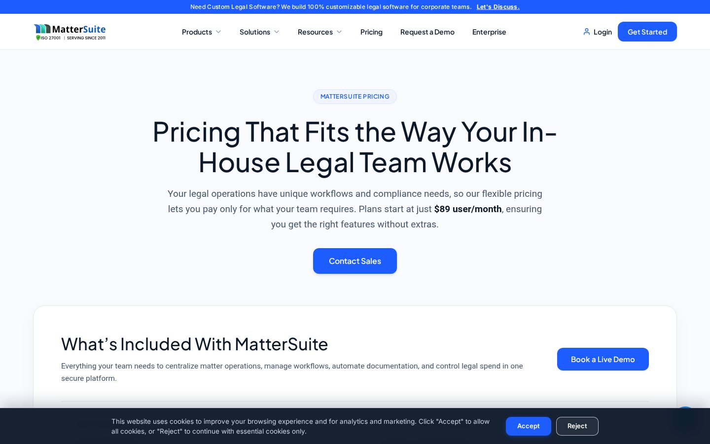 MatterSuite Pricing