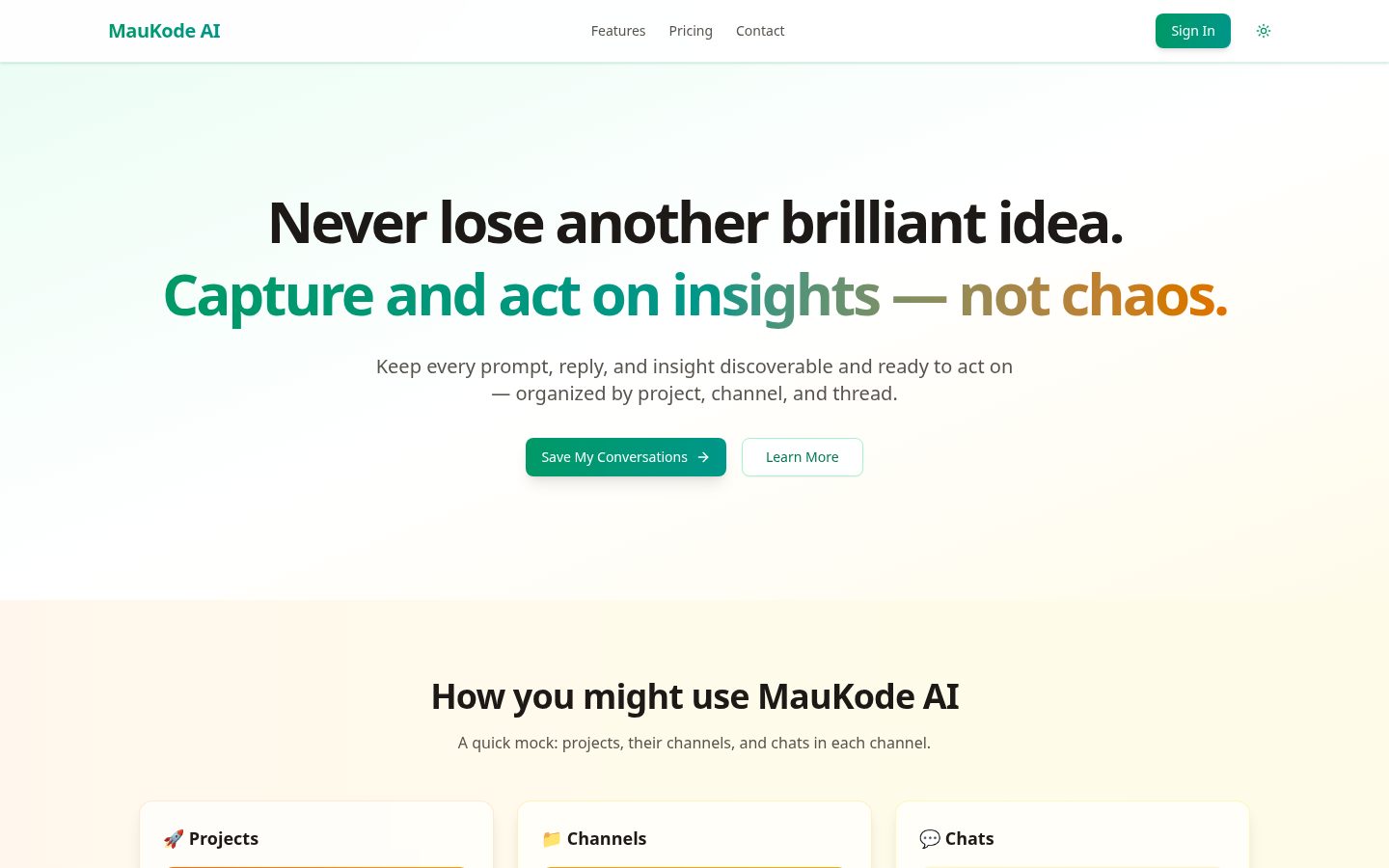 MauKode AI Homepage