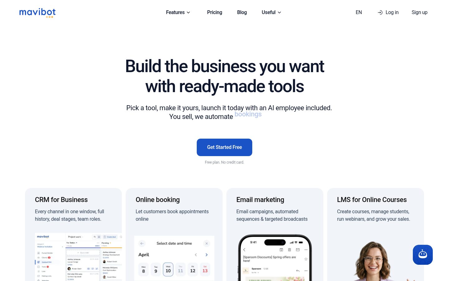 Mavibot.ai Homepage