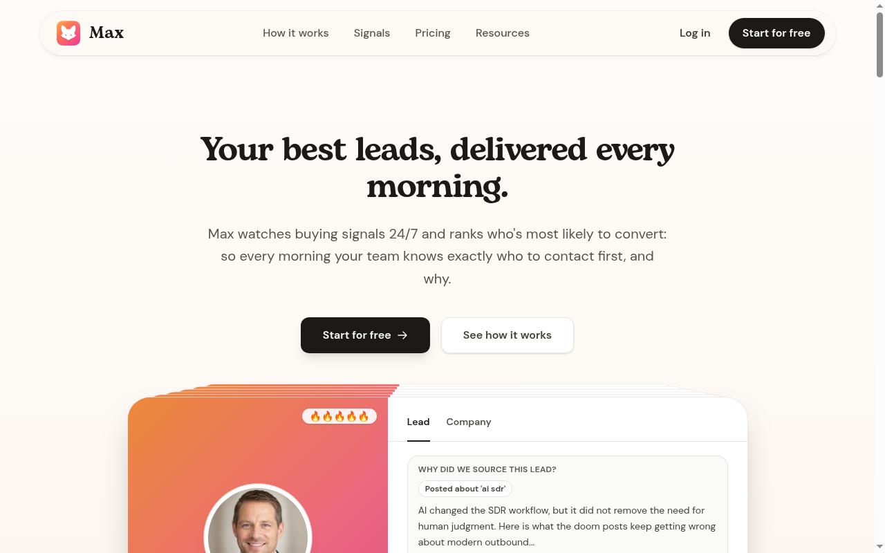 max Homepage