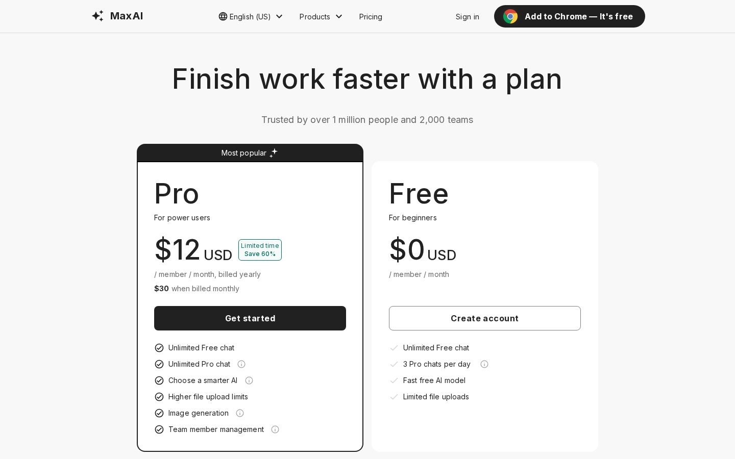 MaxAI Pricing