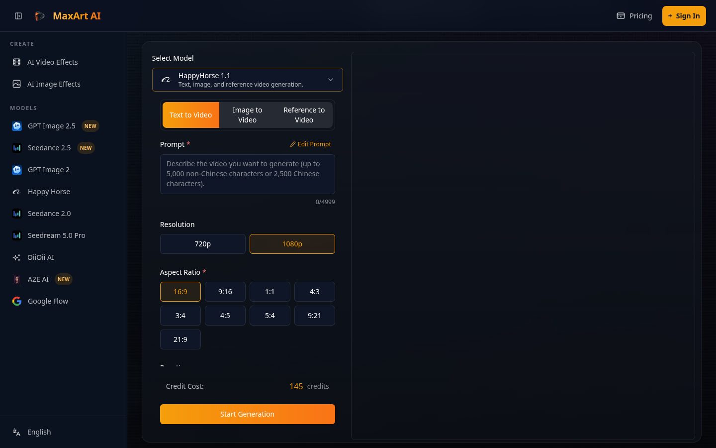 MaxArt.ai Homepage