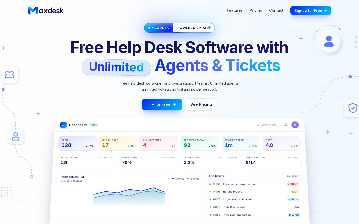 Maxdesk Homepage