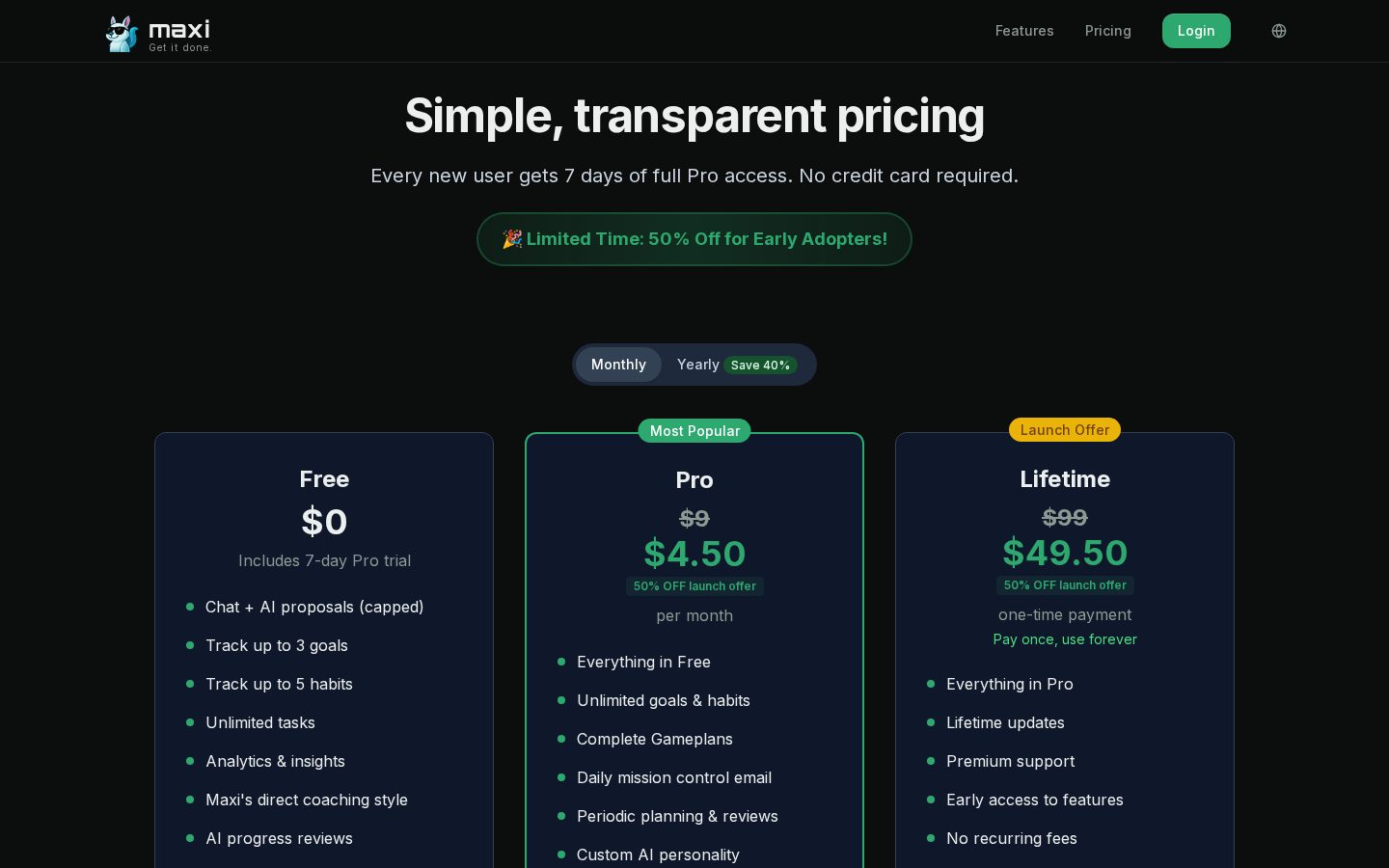 Maxi Pricing