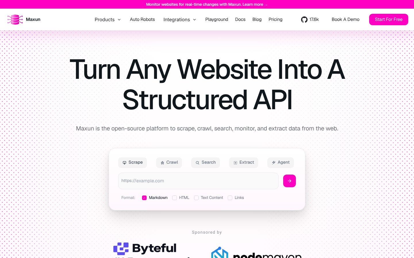 Maxun Homepage