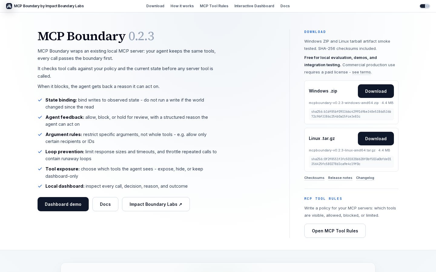 MCP Boundary Homepage