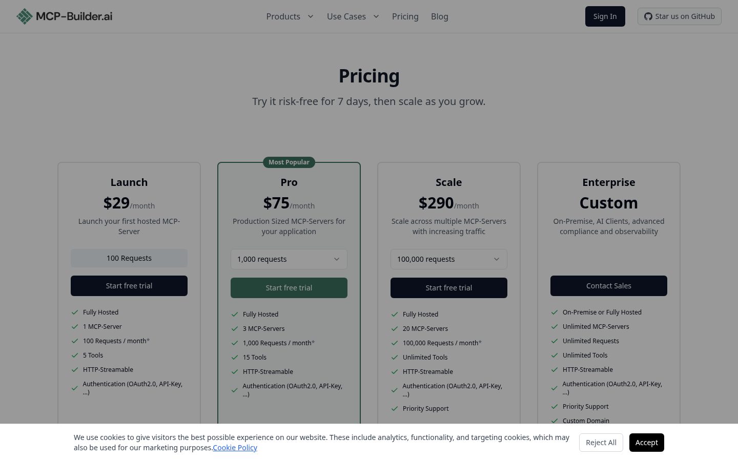 MCP-Builder.ai Pricing