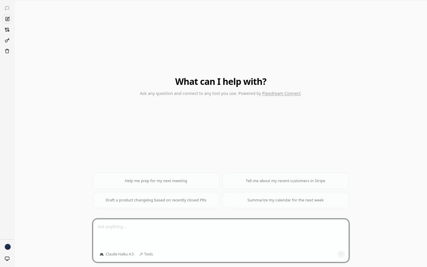 MCP Chat by Pipedream Homepage
