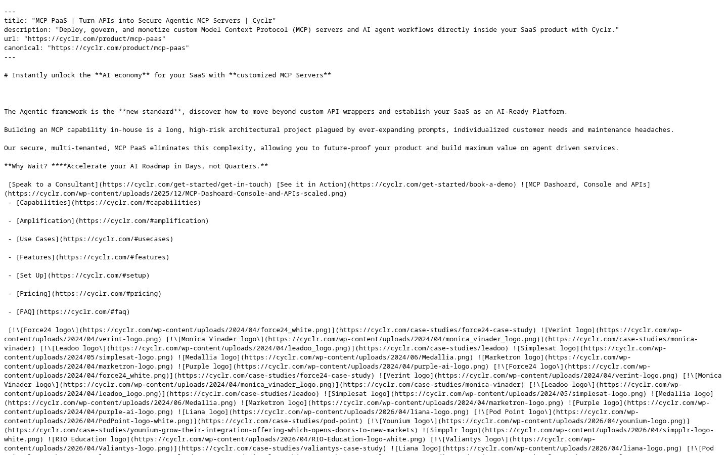 MCP PaaS Homepage