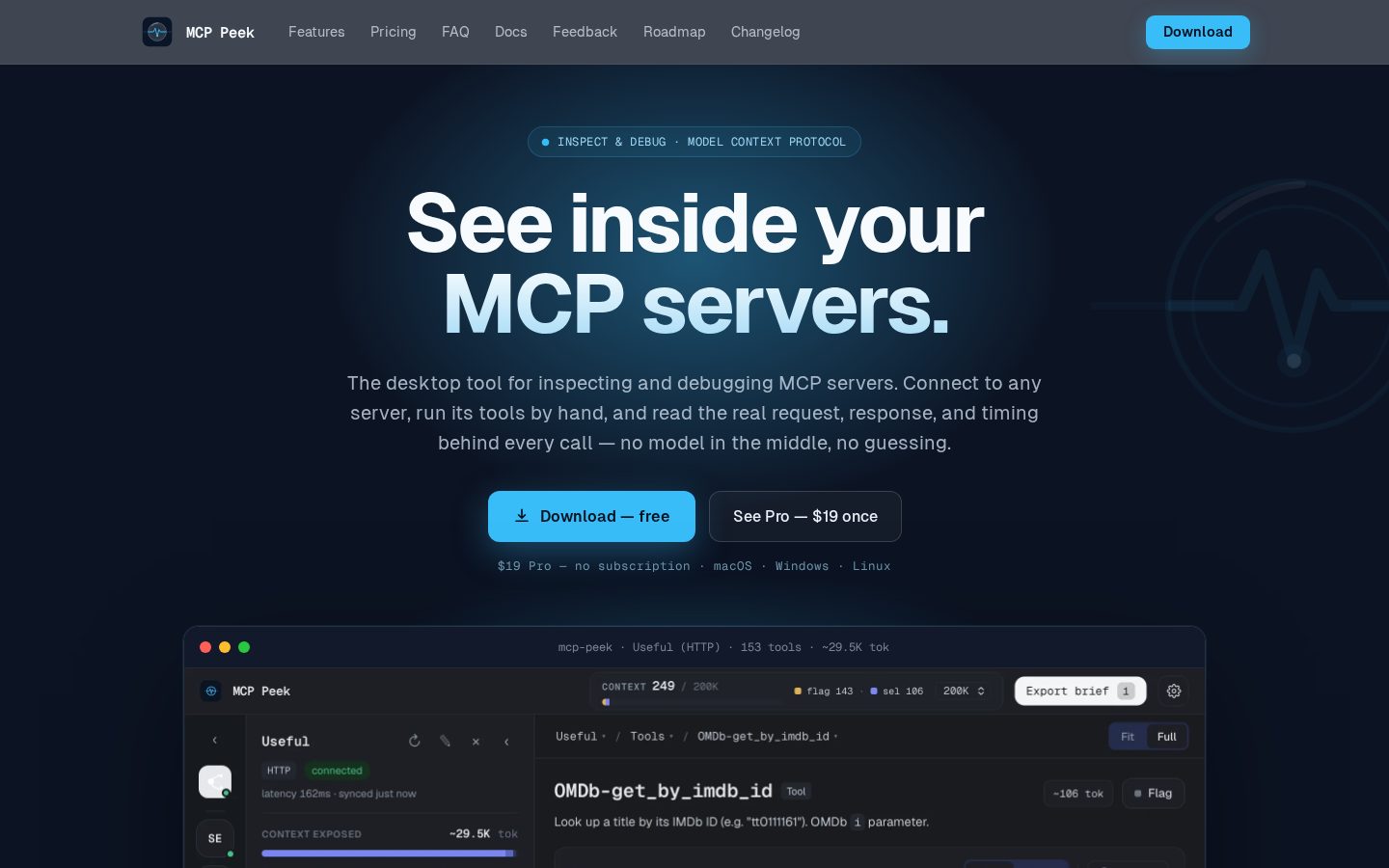 MCP Peek Homepage