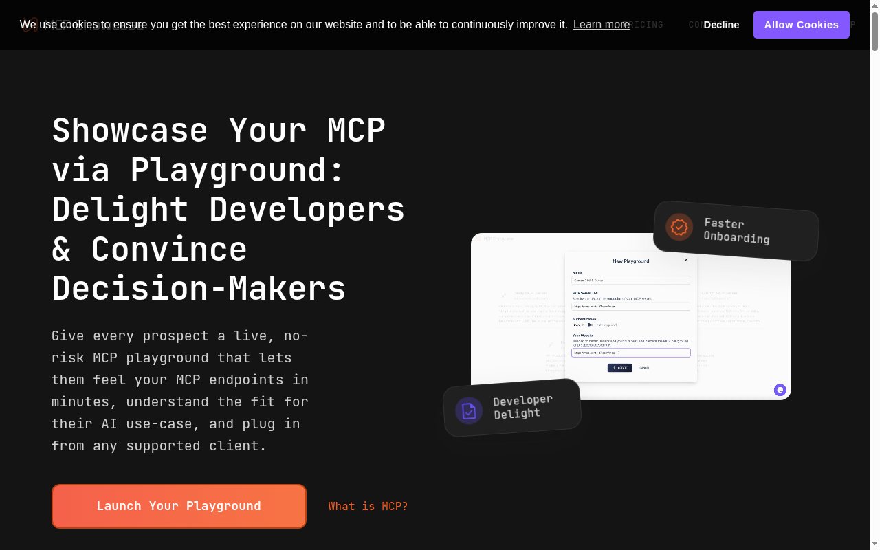MCP Showcase homepage