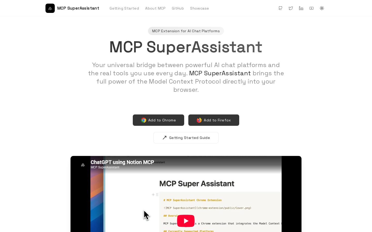 MCP SuperAssistant Homepage