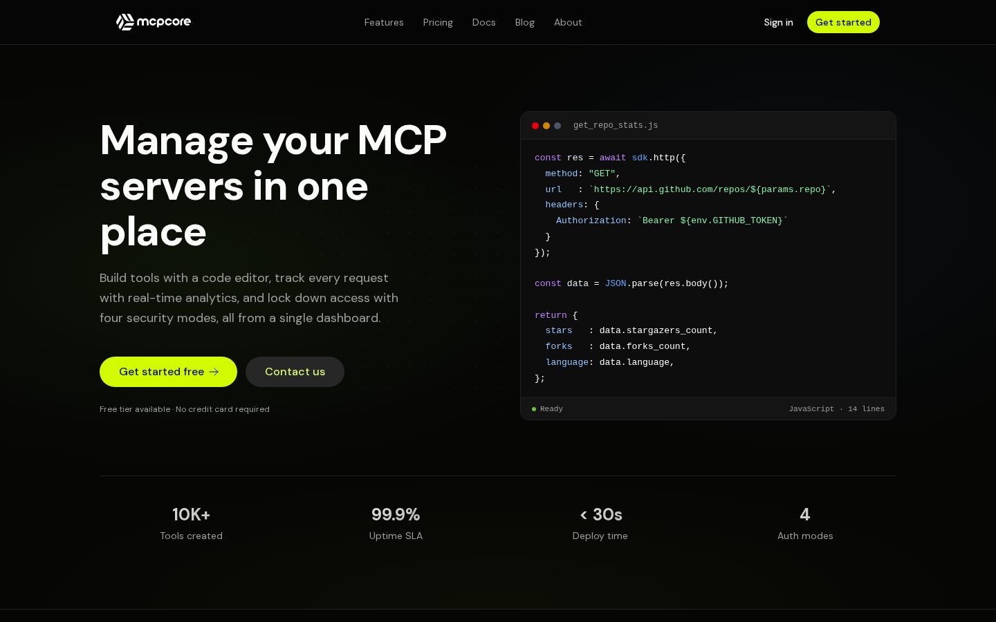 MCPCore Homepage