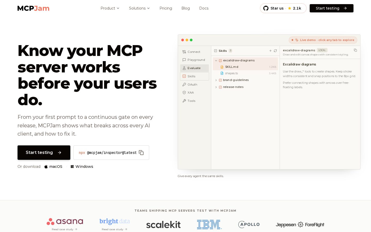 MCPJam Inspector Homepage