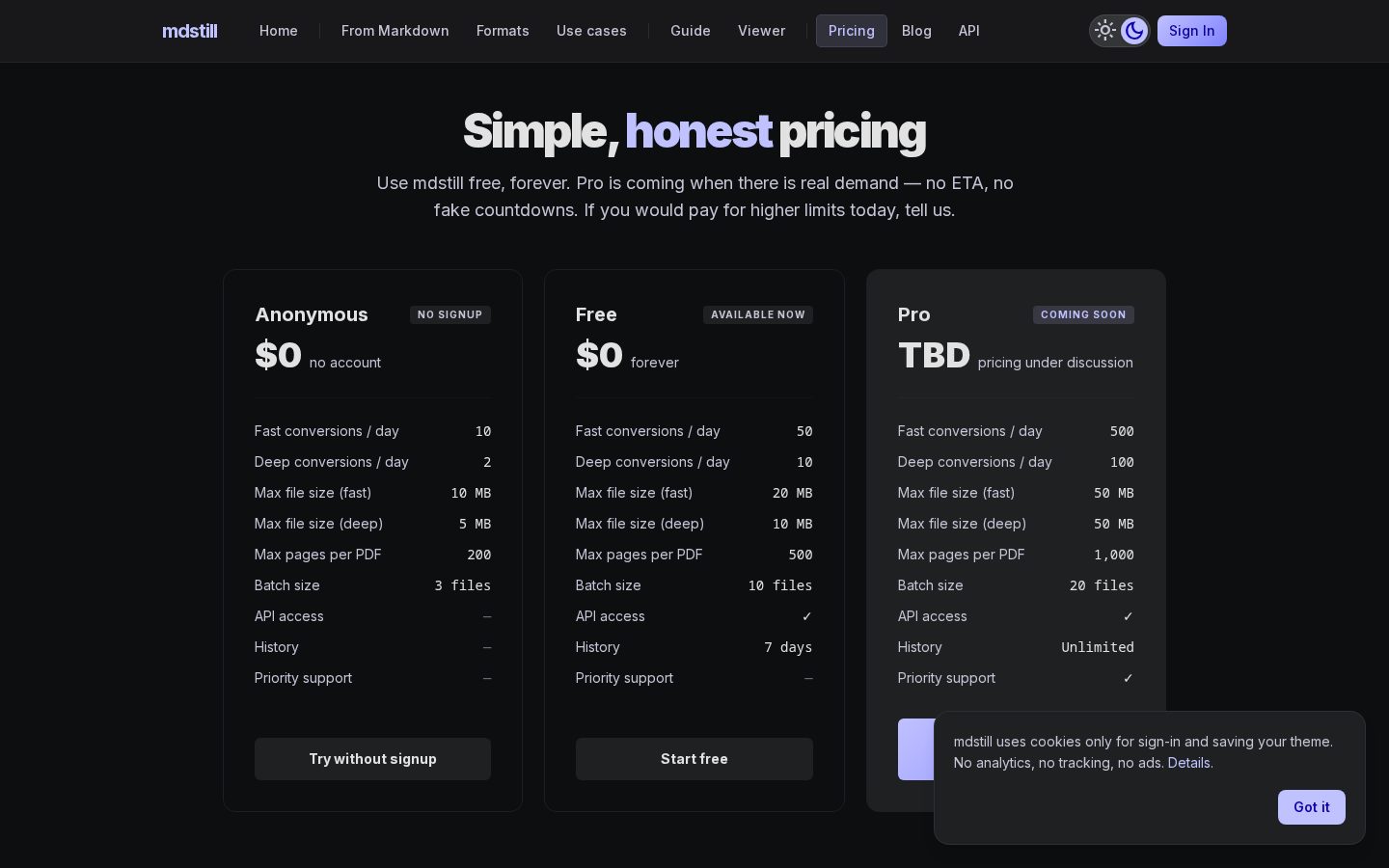 mdstill Pricing