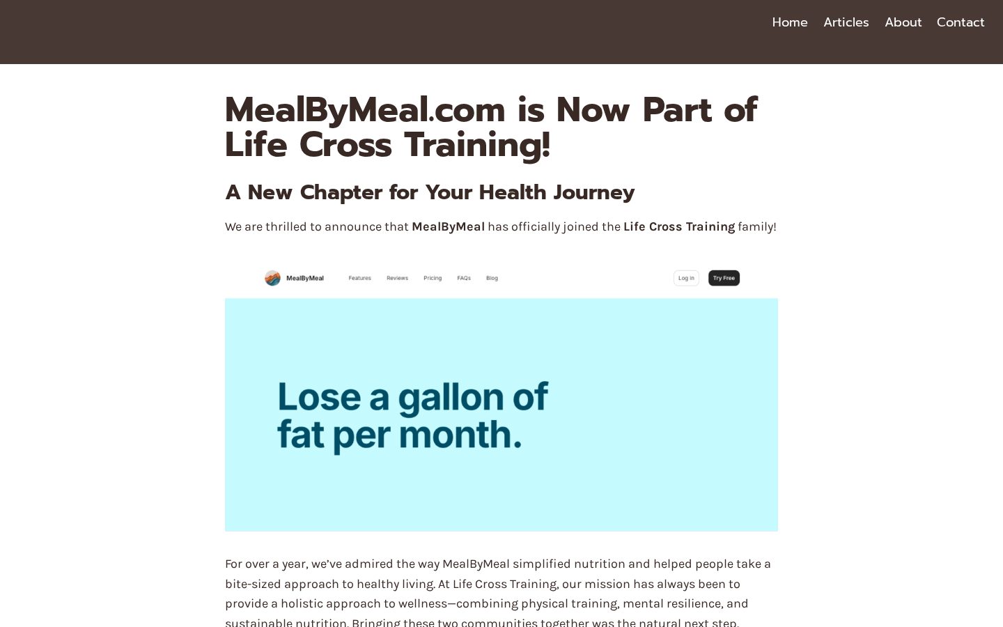 MealByMeal Homepage