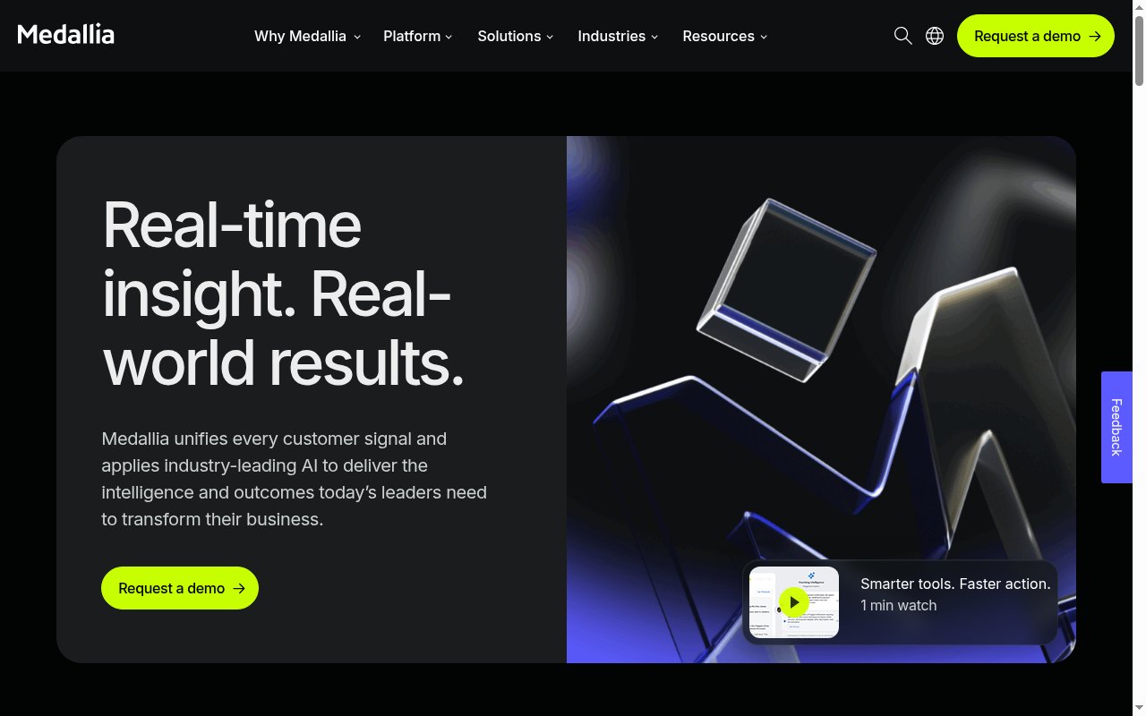 Medallia homepage