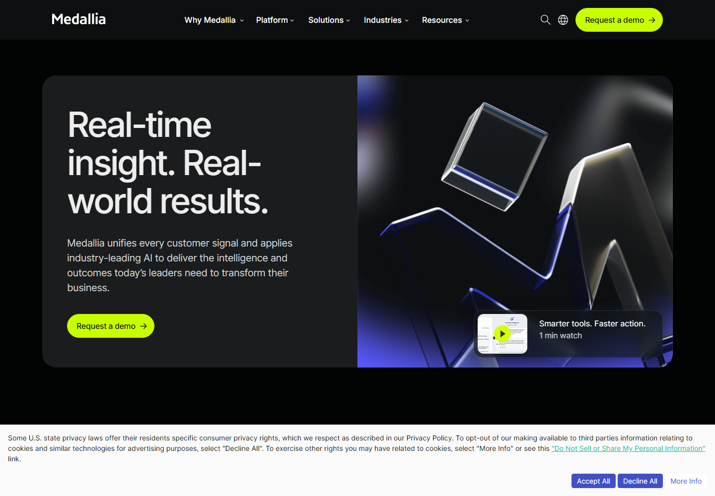 Medallia homepage
