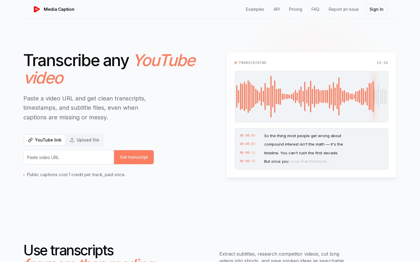 Media Caption Homepage