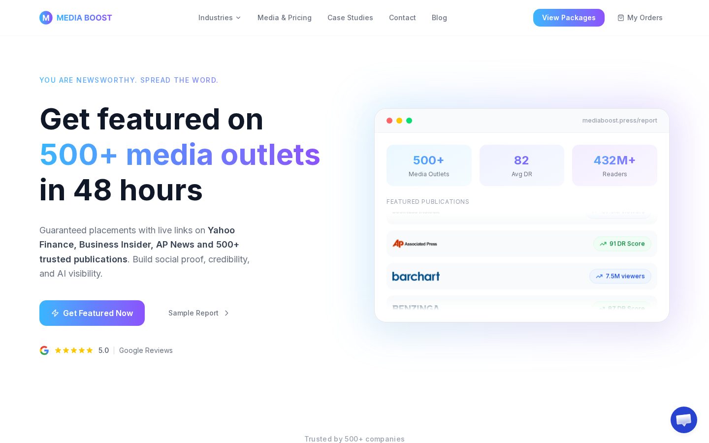 Mediaboost Homepage