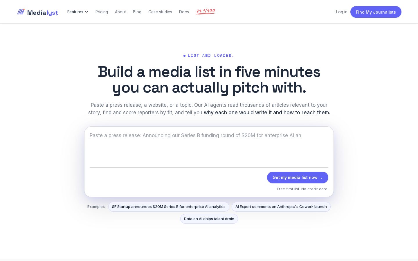 Medialyst Homepage