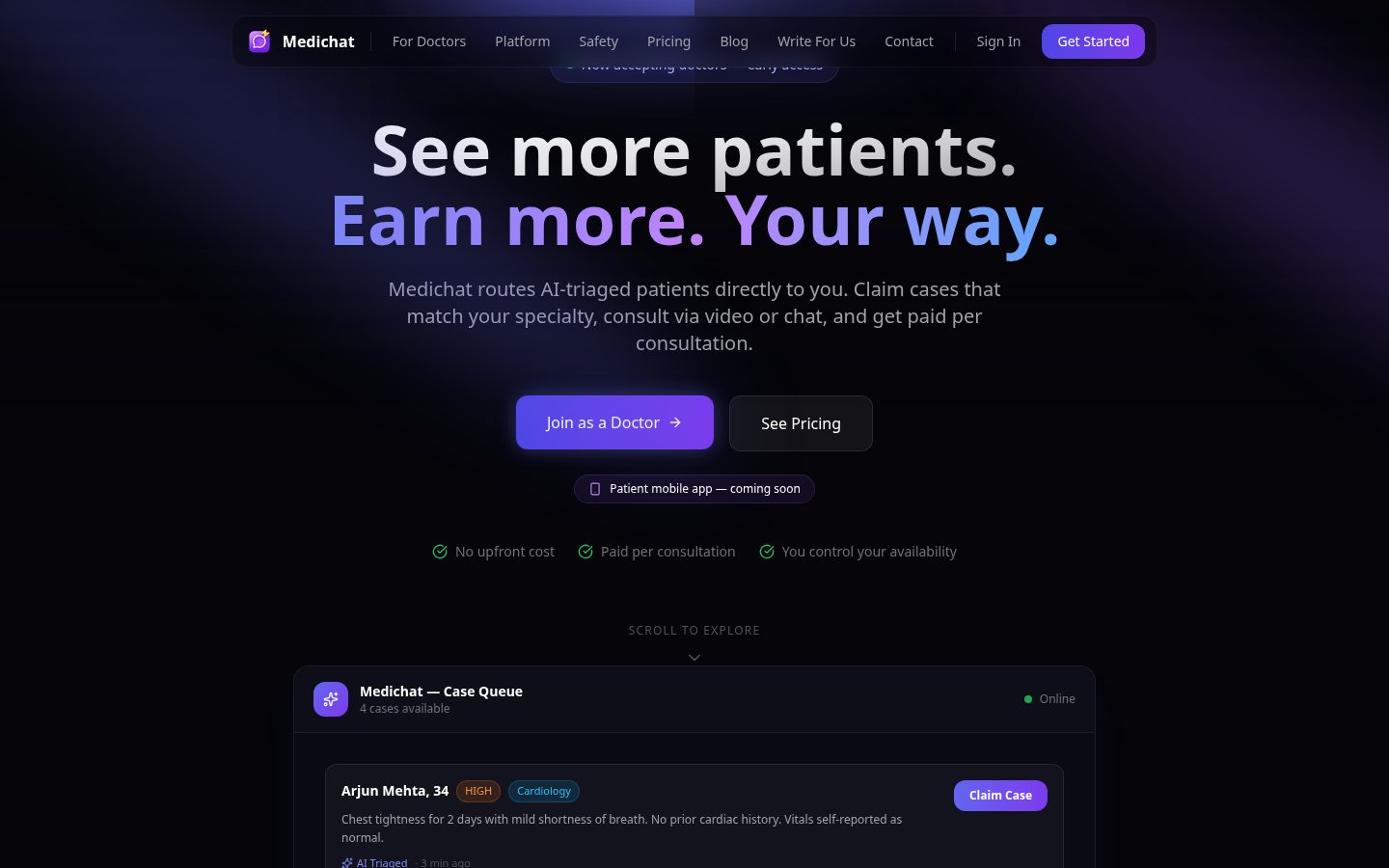 Medichat Homepage