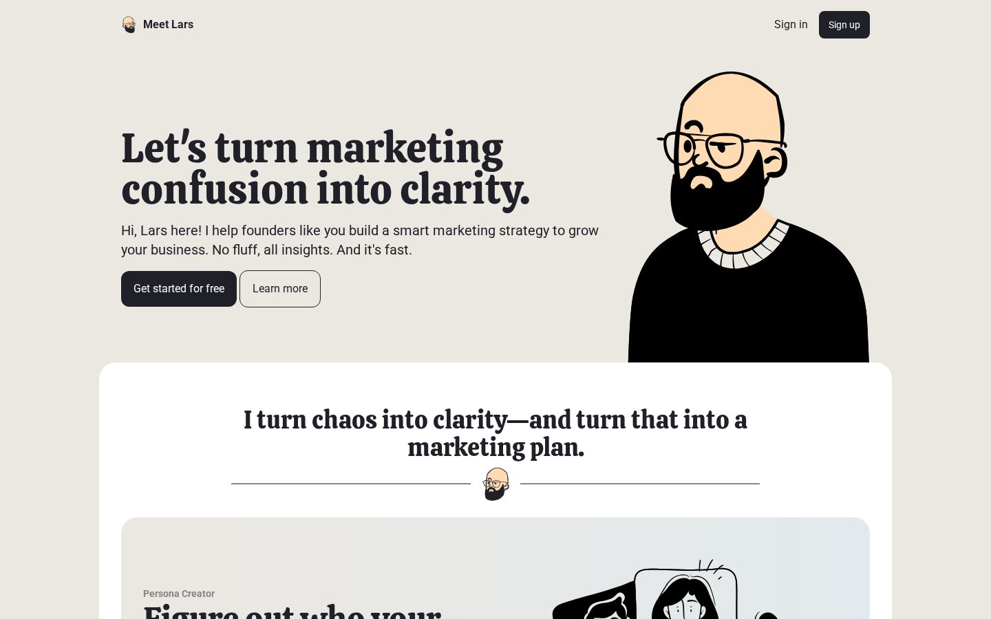 Meet Lars Homepage