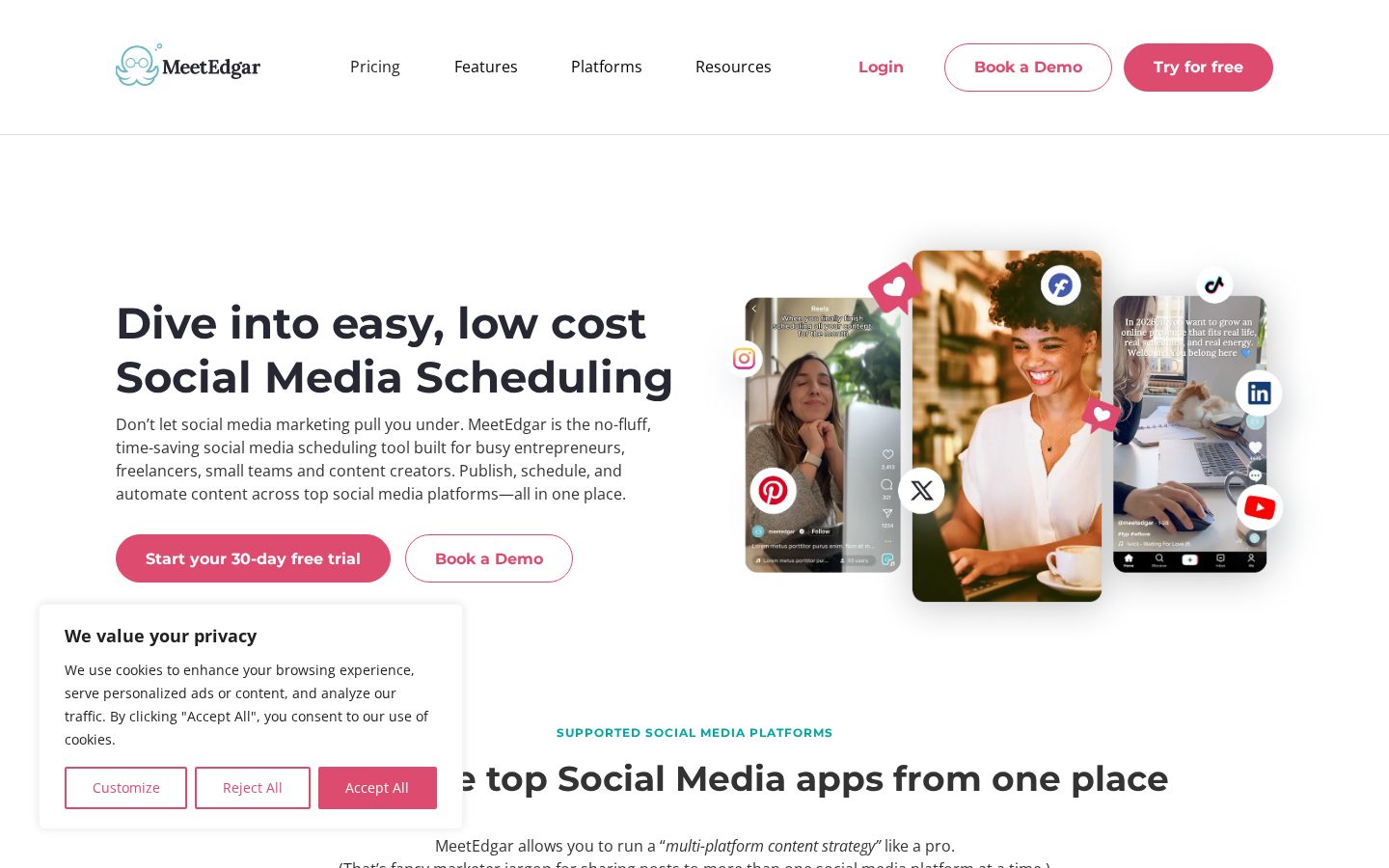 MeetEdgar Homepage