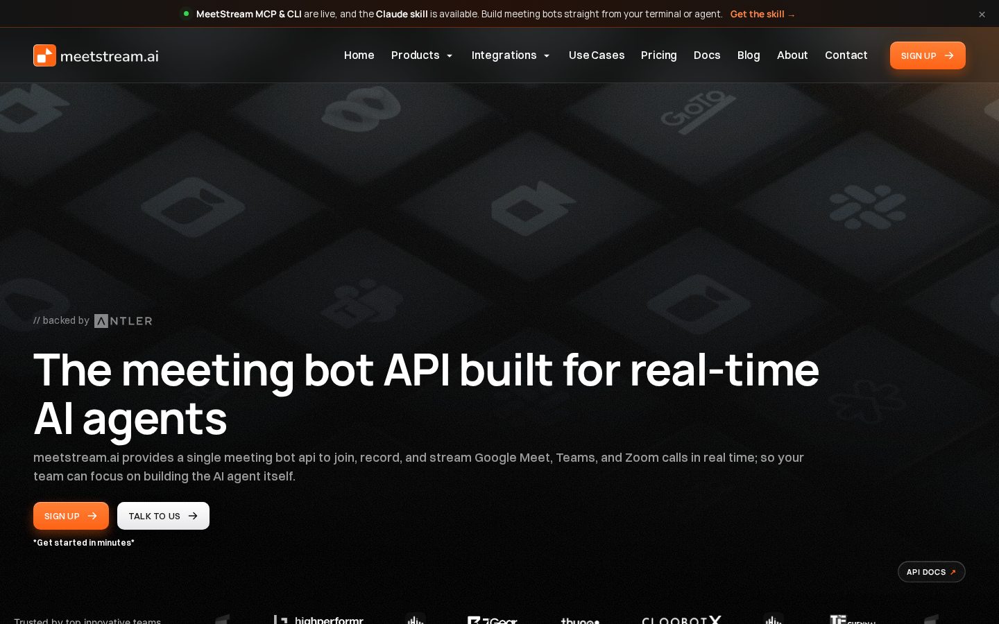 MeetStream AI Homepage
