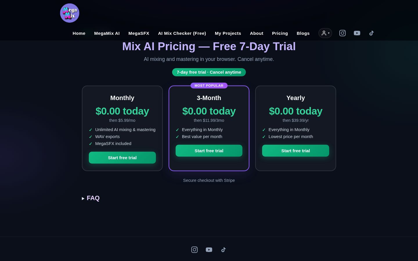 MegaMix AI Pricing