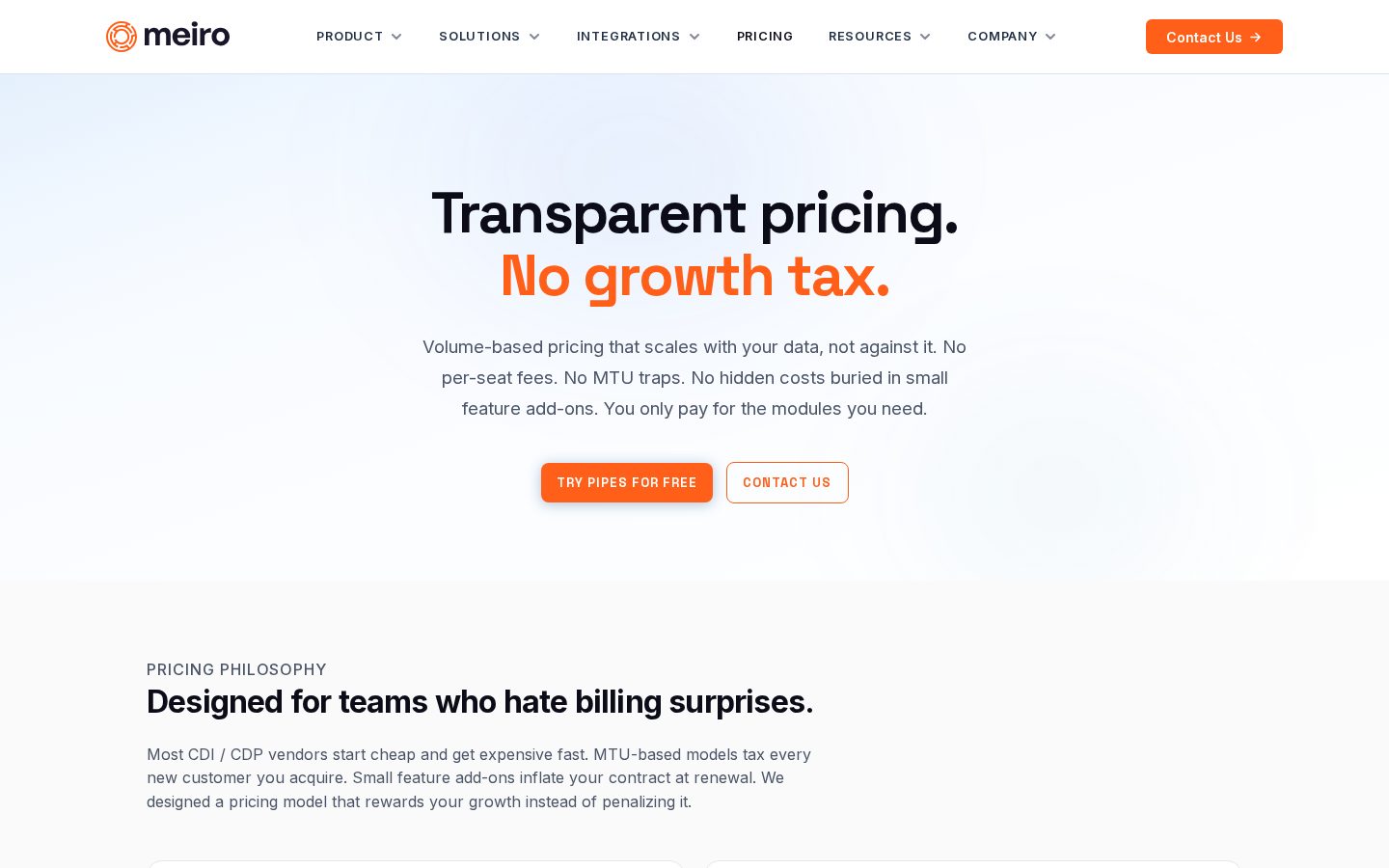Meiro Pricing