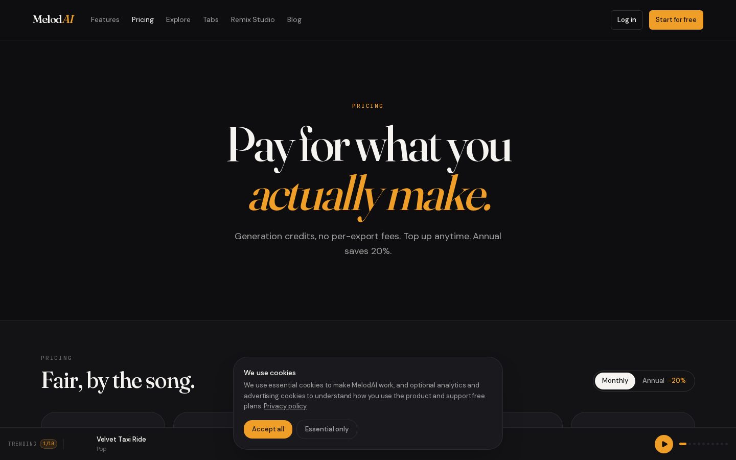 MelodAI Pricing