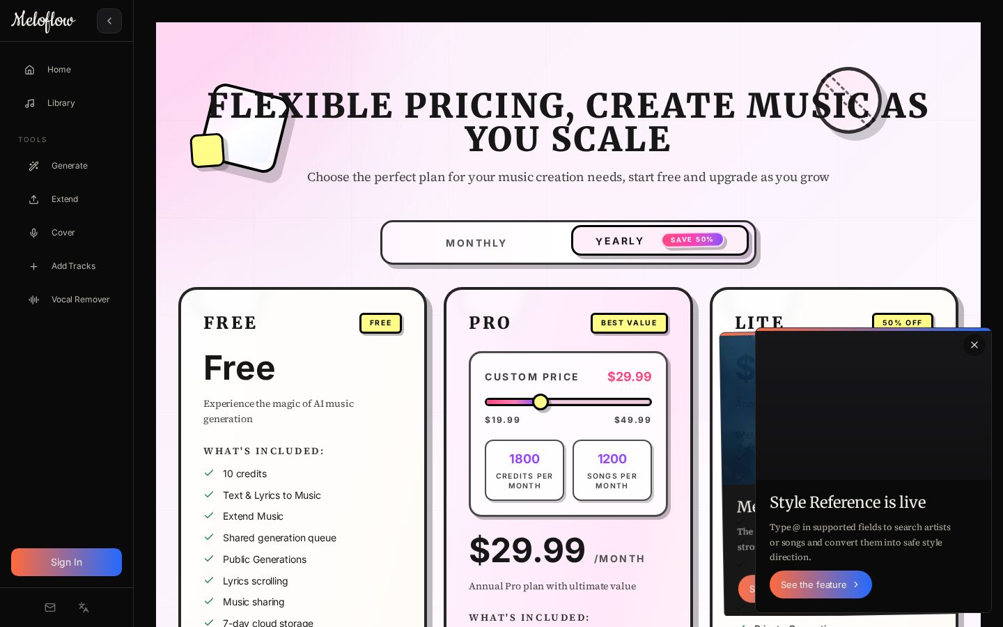 Meloflow Pricing