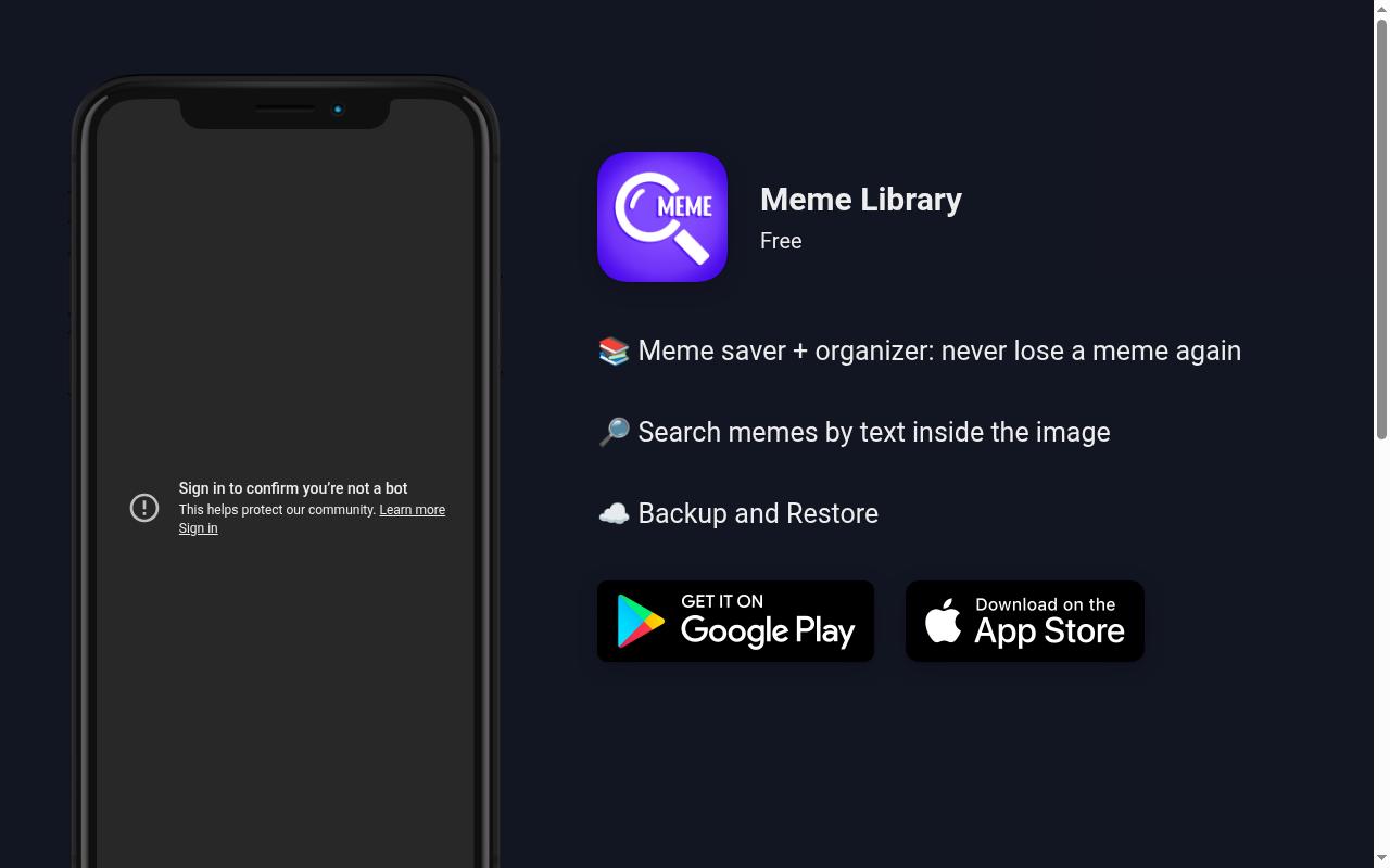 Meme Library Homepage