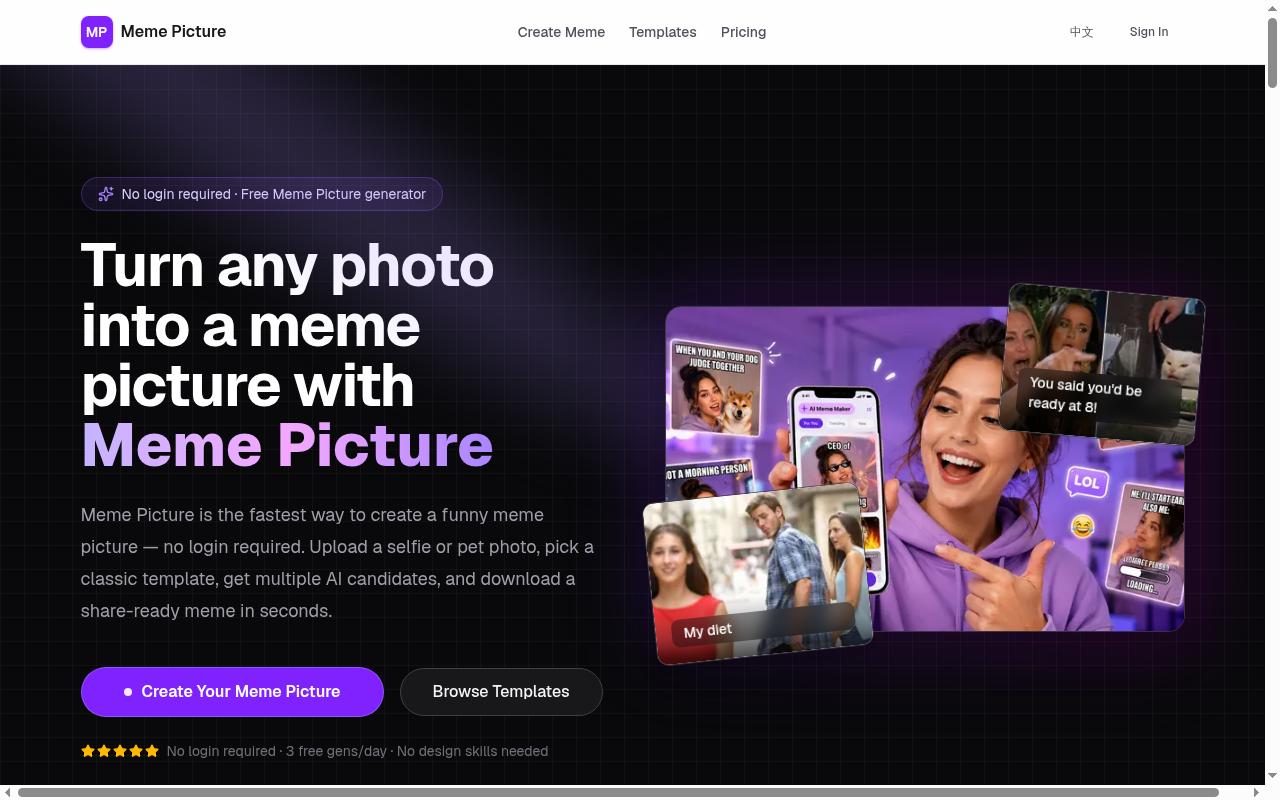 Meme Picture Homepage