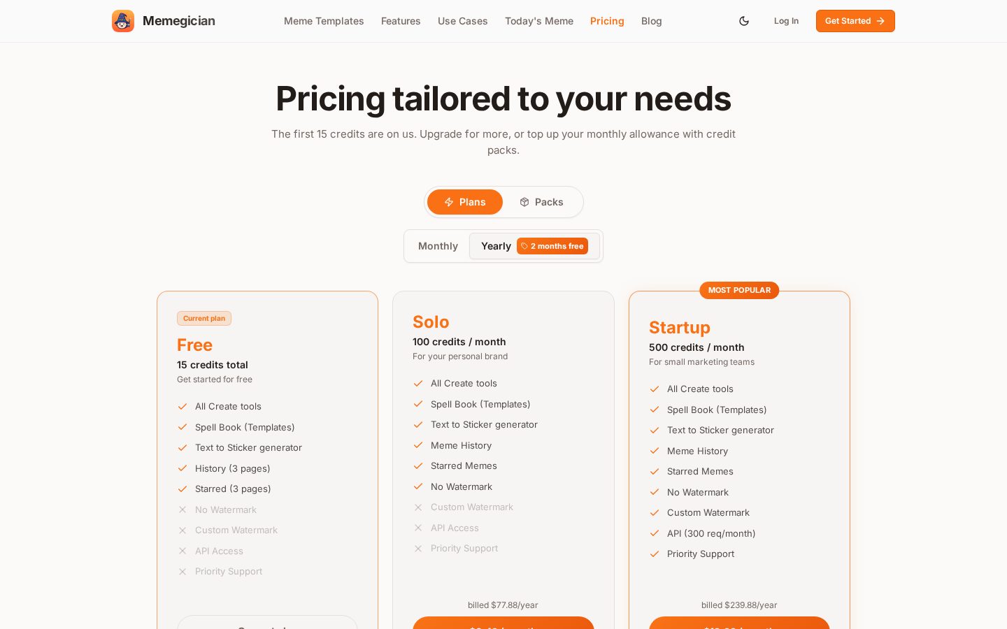 Memegician Pricing
