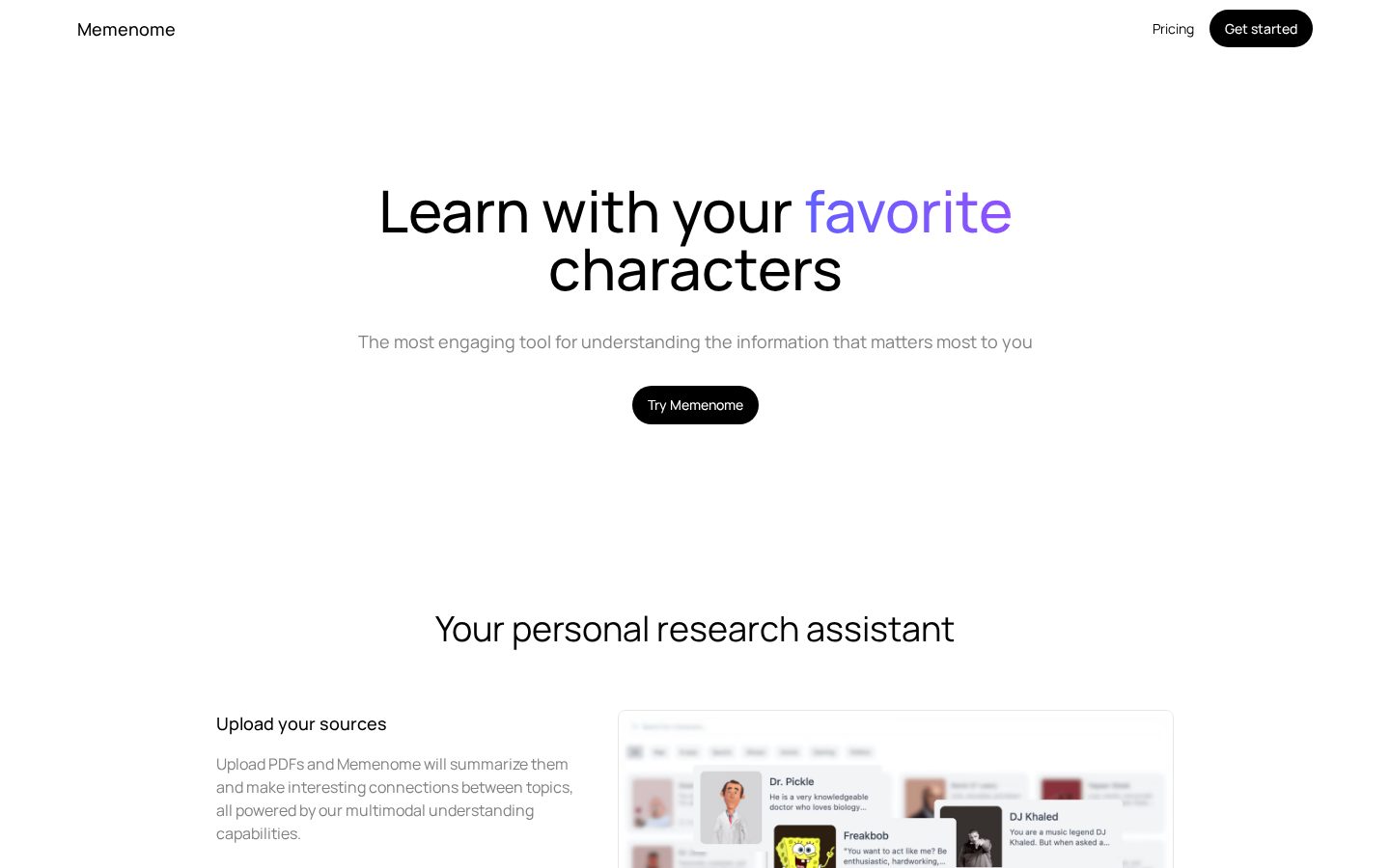 Memenome Homepage