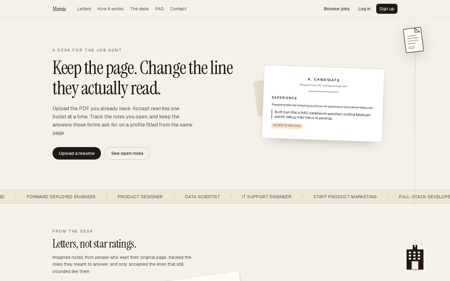 Memic Homepage