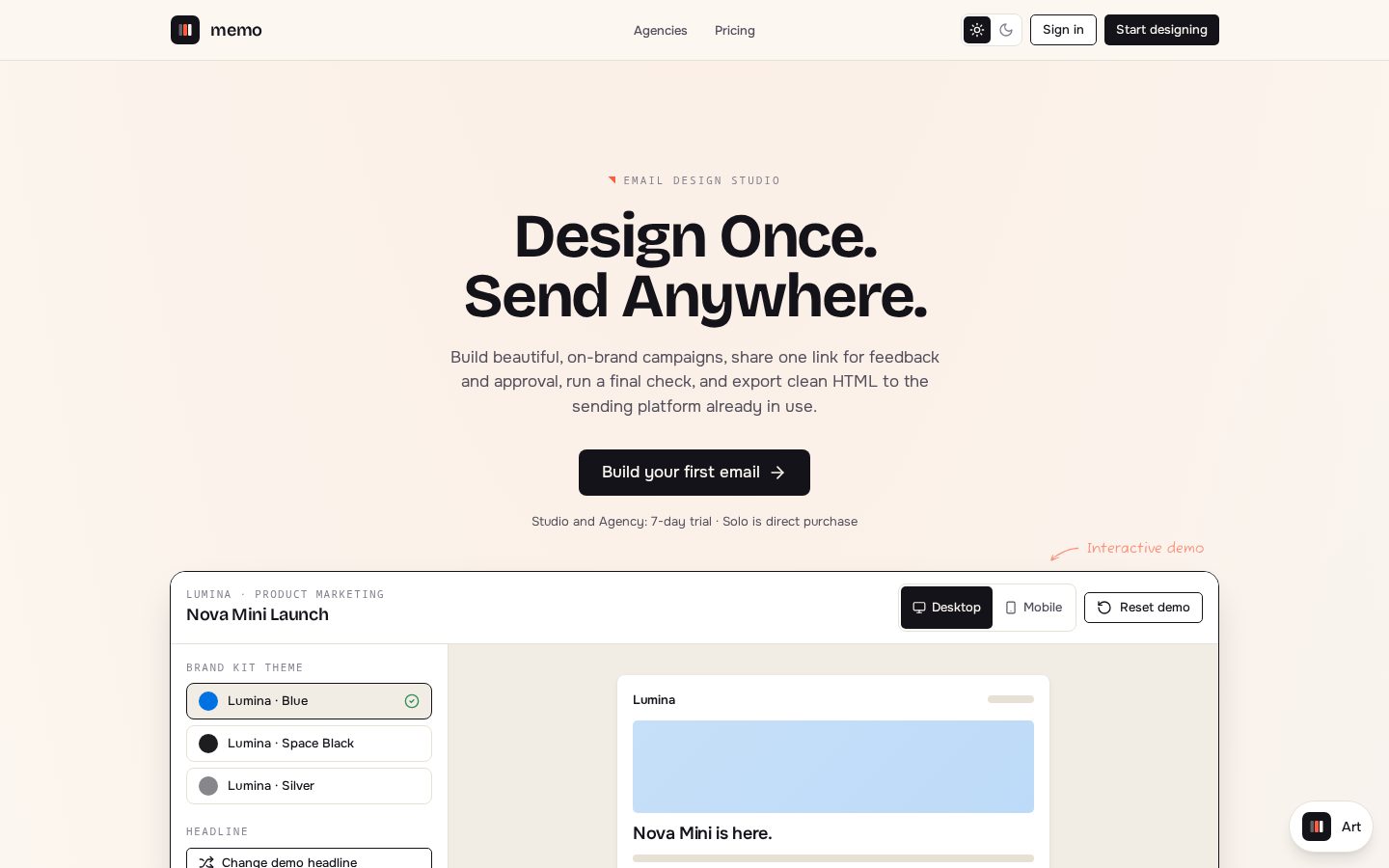 Memo Homepage