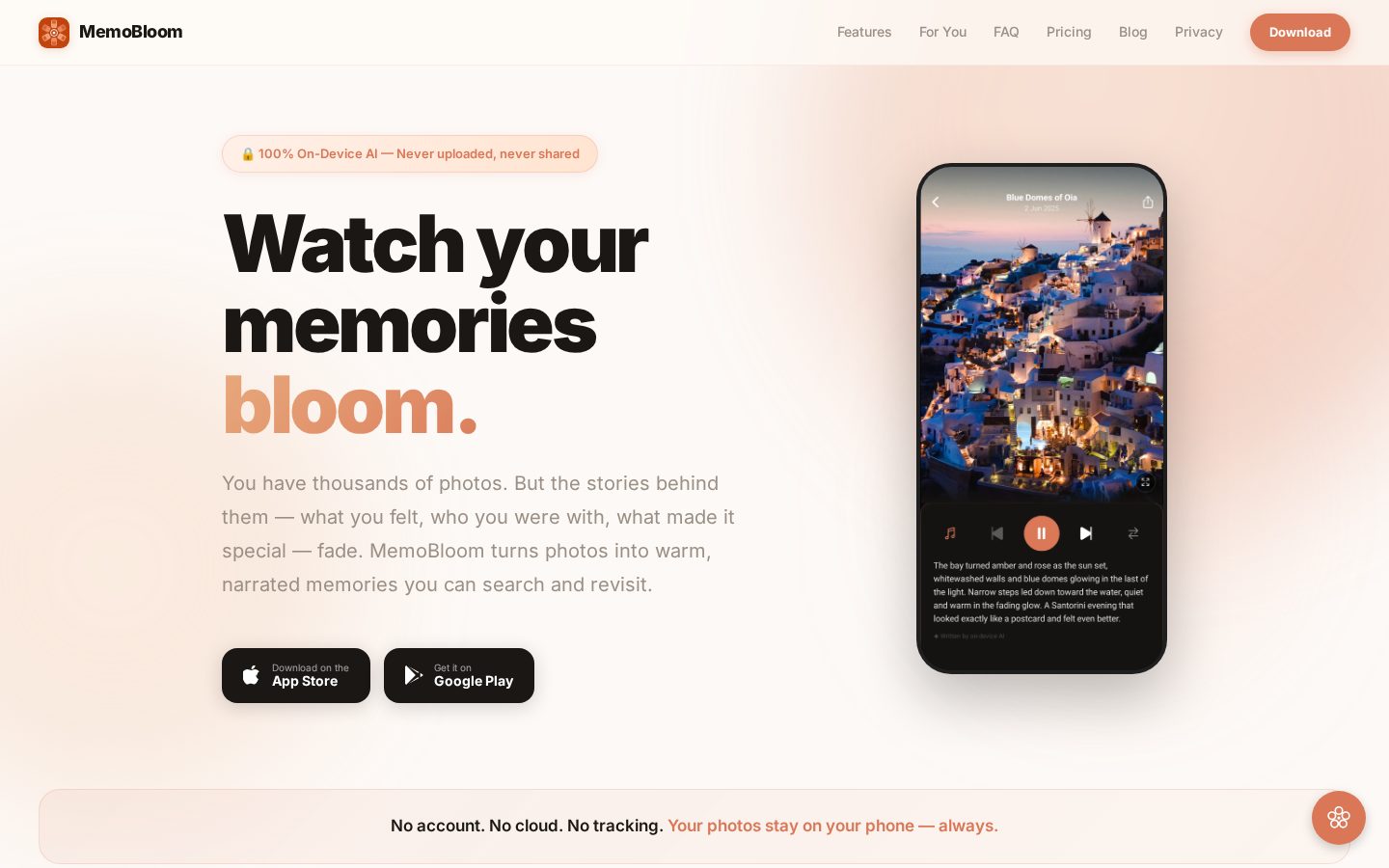 MemoBloom Homepage