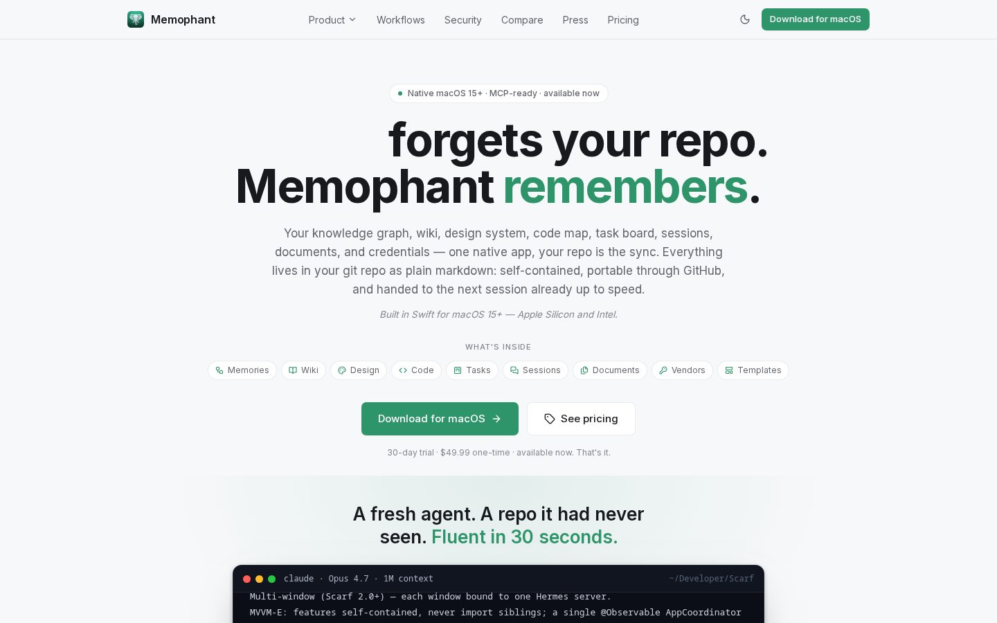 Memophant Homepage