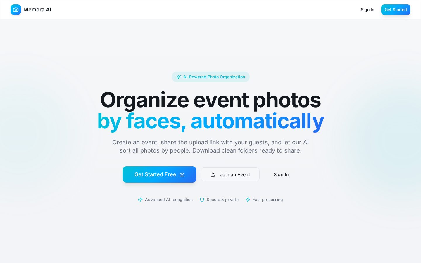 Memora AI Homepage